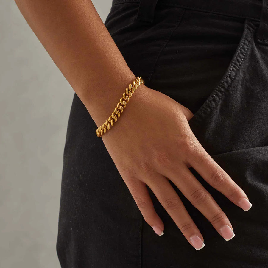 8MM CUBAN LINK BRACELET - GOLD