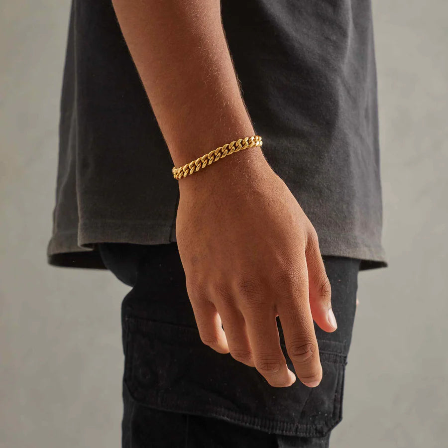 8MM CUBAN LINK BRACELET - GOLD