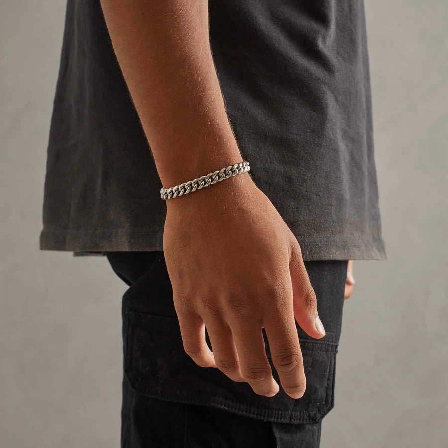 8MM CUBAN LINK BRACELET - SILVER